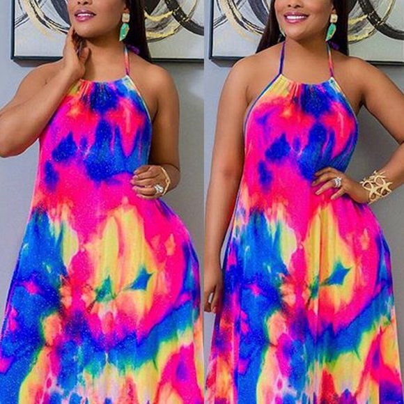 Multi-Color Halter Sundress - Picture 4 of 6